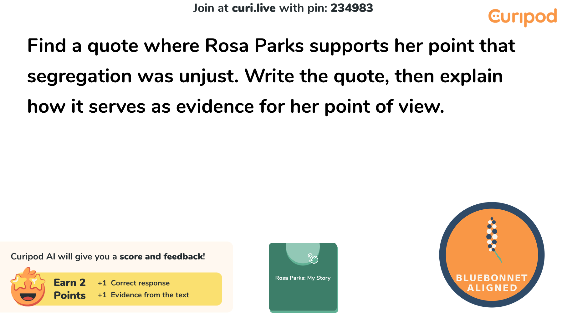 Curipod read-aloud comprehension check